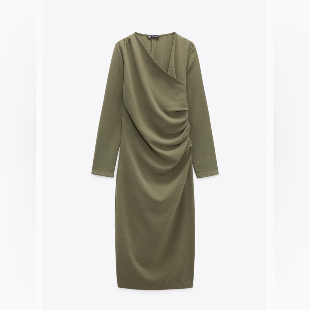 ZARA RUCHED WRAP DRESS